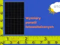 Miarka pokazuje wymiary paneli fotowoltaicznych.