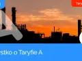 Zachód słońca nad przemysłową infrastrukturą, symbolizującą atum energy. Taryfy prądu i wszystko o Taryfie A.