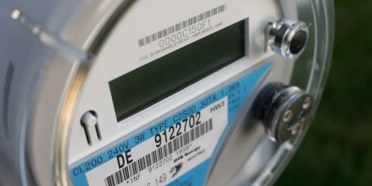Licznik energii elektrycznej, model CL200, z etykietą wskazującą na taryfę G12 Tauron.