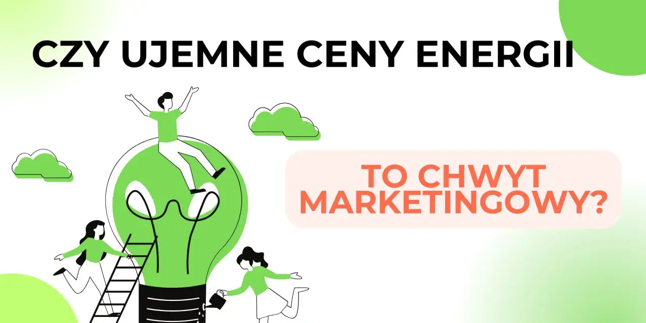 Czy ujemne ceny energii to chwyt marketingowy? Grafika przedstawia ludzi wspinających się po drabinie do wielkiej żarówki.