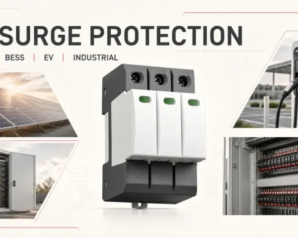 Ochrona przeciwprzepięciowa DC dla fotowoltaiki, magazynów energii, EV i przemysłu. Urządzenie zapewnia bezpieczeństwo instalacji.