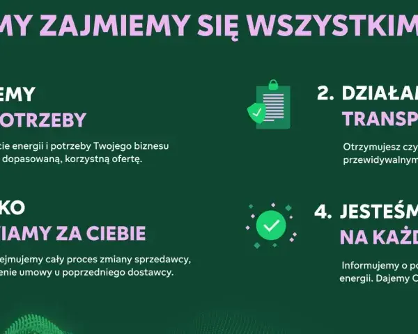 Fortum energia: poznajemy Twoje potrzeby, działamy transparentnie, załatwiamy wszystko za Ciebie i jesteśmy z Tobą na każdym etapie.