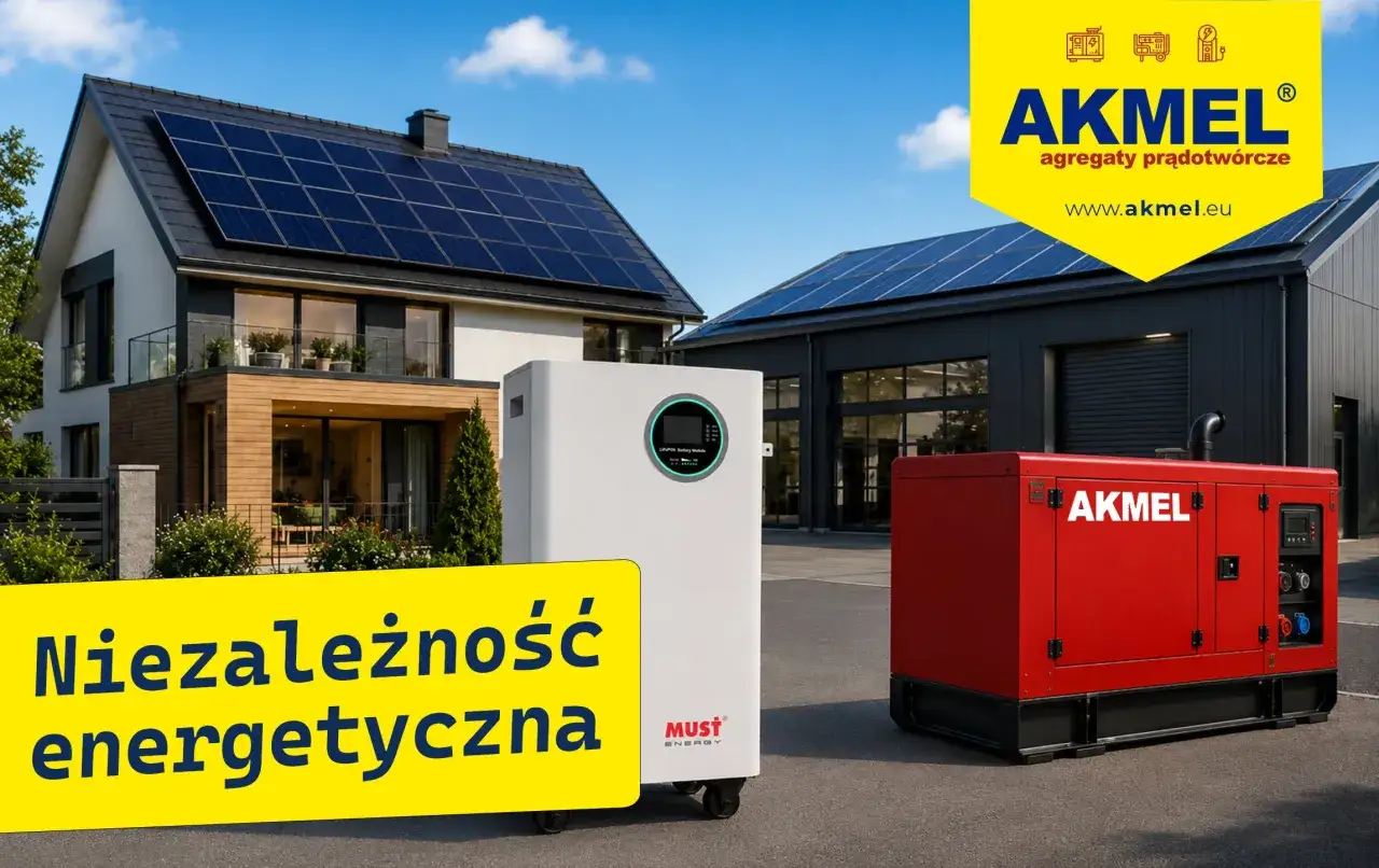 Nowoczesny dom z fotowoltaiką i agregatem AKMEL. Niezależność energetyczna dzięki polenergia.